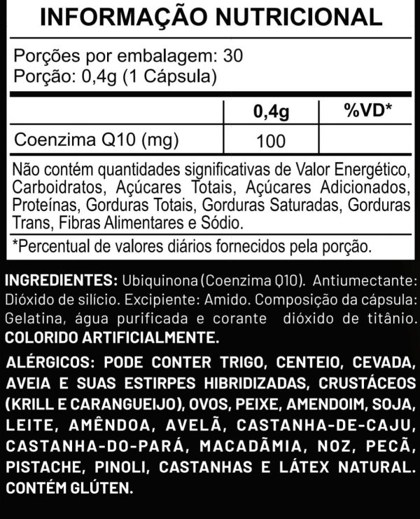 Suplemento Coenzima Q10 100mg - 30 capsulas - Imagem 2